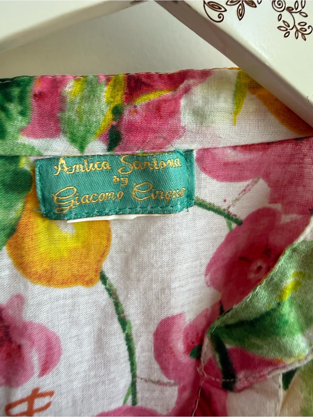 Antica Sartoria by Giacomo Cinque Lemon Positano Printed Blouse Italian Medium - Picture 3 of 10